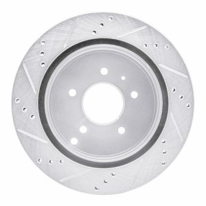 Chevrolet Captiva Brake Rotor (1) - Rear Right - R1 Concepts - Drilled & Slotted - Silver - `07-`15